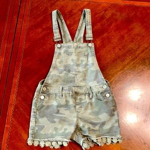 Camo overalls, size 10